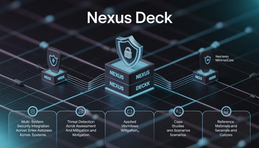 Nexus Deck security software stack with shield icon on a dark background
