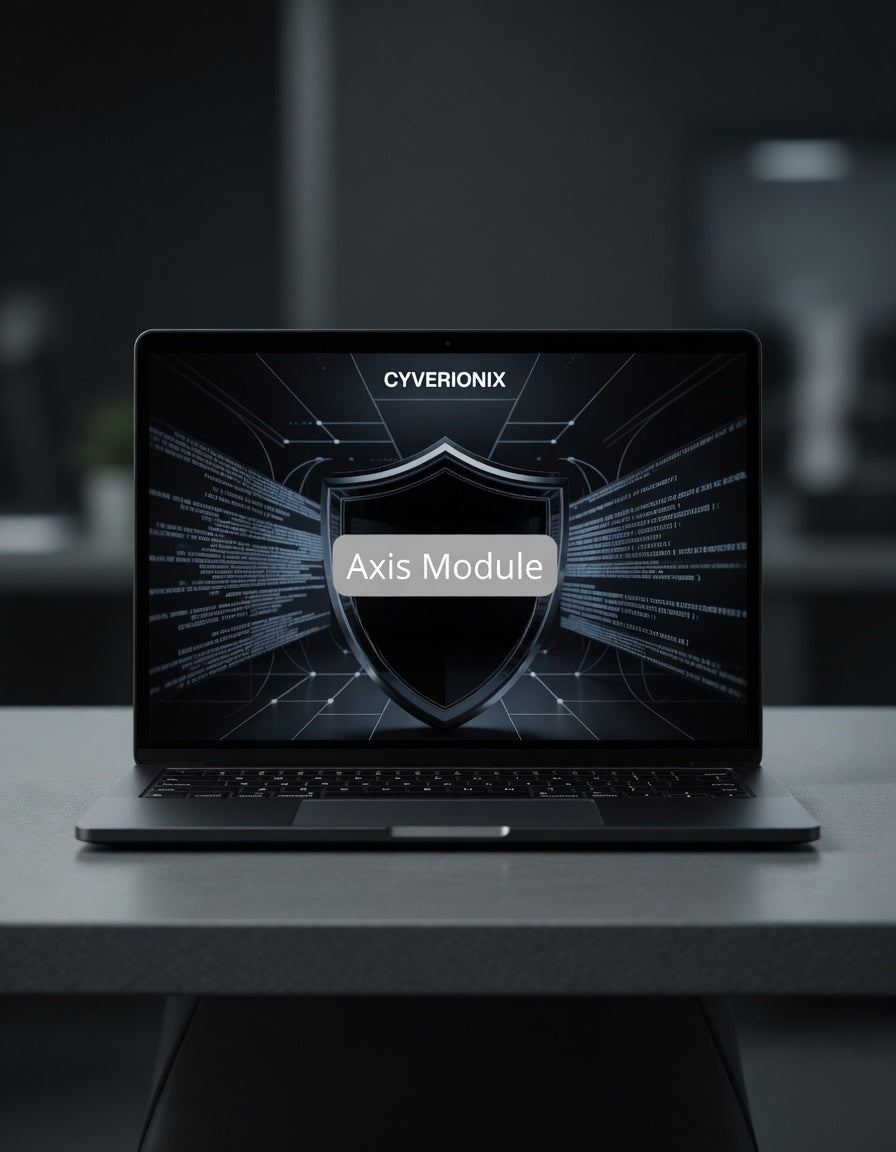 axis module course in black laptop screen