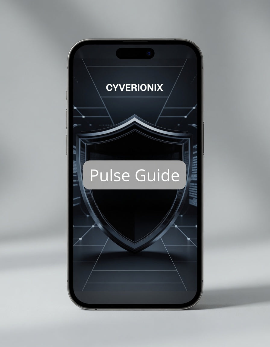 pulse guide on phone screen with shield  background