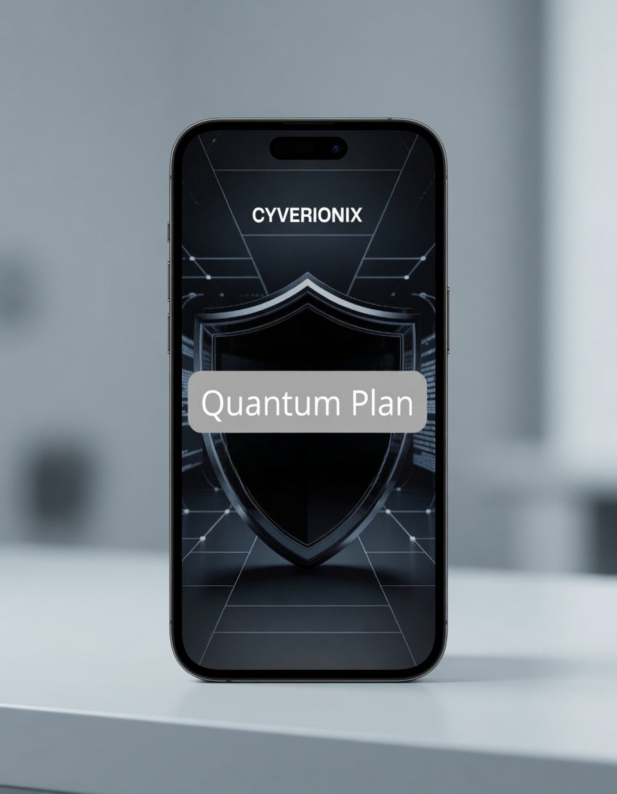 quantum plan on phone screen soft lighting 